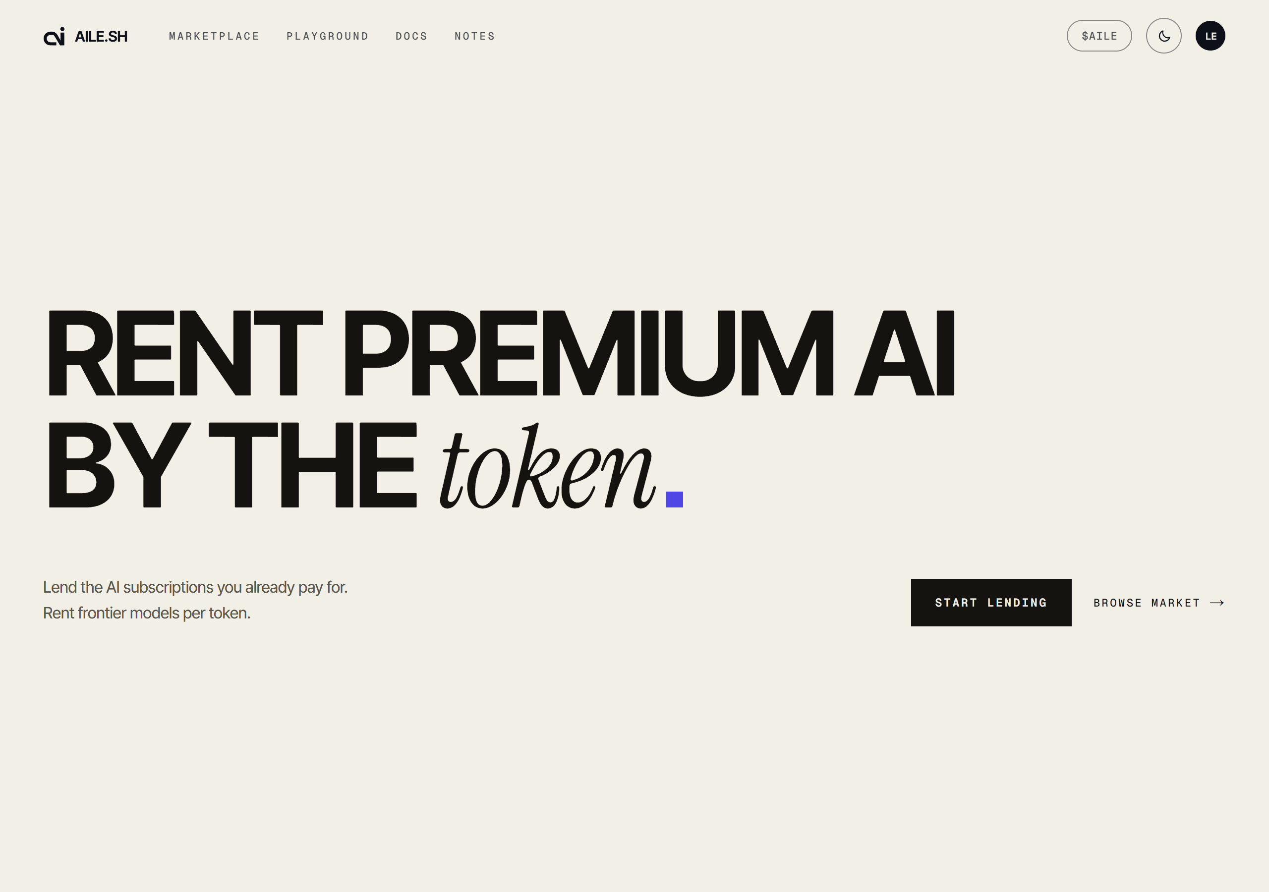 The aile.sh home page